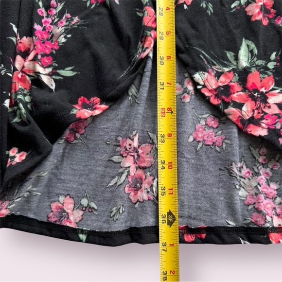 Vintage Y2K Black and pink floral grunge fairy maxi skirt with tie waist - Picture 7 of 7